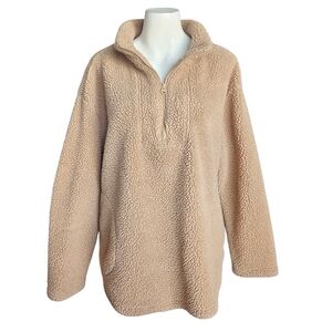 Koolaburra by UGG Brushed Back Sherpa Pullover Amphora Tan Size Medium